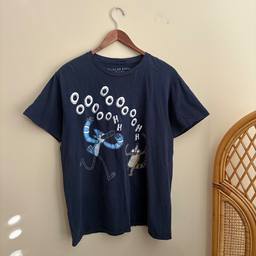 RARE 2011 Official Cartoon Network Regular Show Mordecai Rigby Graphic T Shirt